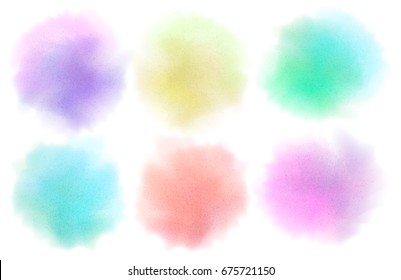 Pastel stain, Watercolor background, water color splash imitation, watercolour texture, isolated on white. Hand drawn Vector illustration.