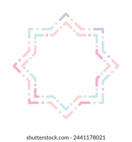 Pastel star, irregular dash shape. Vector illustration.