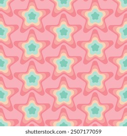  Pastel star seamless pattern. Hand drawn repeatable cute vector illustration pattern for fabric, print, decor and wallpaper