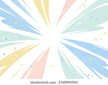 Pastel Starburst Pop Background with Cute Stars