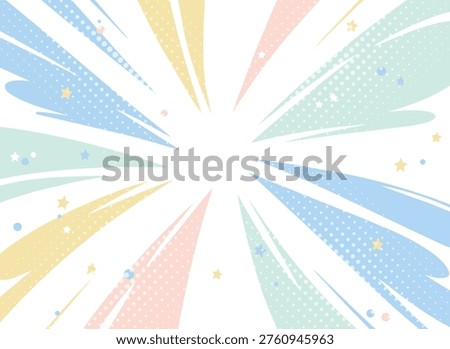Pastel Starburst Pop Background with Cute Stars