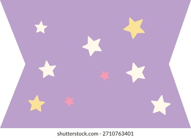 pastel star-pattern label featuring soft purple and yellow tones, perfect for children’s themes, packaging, stickers, decorations, invitations, scrapbooking, and playful digital designs.