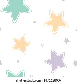 Pastel Stars and dots Seamless pattern 
