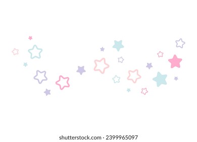 Pastel stars line simple. Vector illustration.
