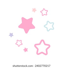 Las estrellas pastel son simples. Ilustración vectorial.