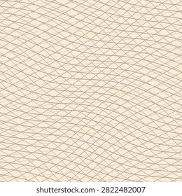 Pastel strawberry cream decorative backdrop with crossed sinewave texture pattern and framed accents