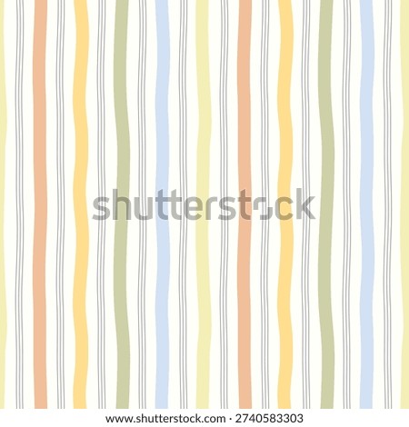 Pastel stripe seamless pattern. Organic striped background. Scandinavian style wavy line wallpaper. Modern texture for textile print, nursery wallpaper, interior design, scrapbooking, stationery