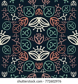 Pastel Stylized Design with Floral Elements. Repeating Pattern for Cards, Invitations and Wrapping Paper.