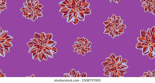 Pastel Succulent Floral Pattern Seamless Modern Botanical Design vector