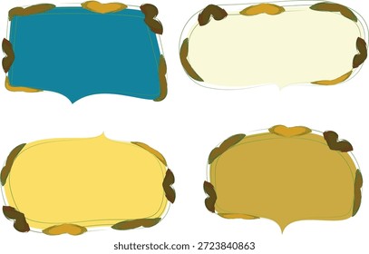 Conjunto de burbujas de discurso creativo con patrón de corazones de colores pastel de verano
