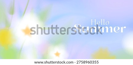 A pastel summer landscape with blurred yellow dandelions and white daisies, a delicate abstract floral background, and the text 