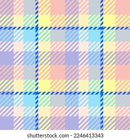 Pastel summer plaid. Seamless vector check pattern suitable for fashion, home decor and stationary.