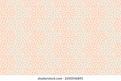 Pastel summer seamless pattern with stylized flowers. Decorative cute background for summer themed fabric designs, wallpaper, or stationery