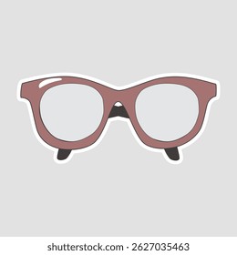 Pastel Sunglasses Vector Sticker – Flat pastel frame sunglasses illustration, perfect for fashion, summer, beach, accessories, and travel designs