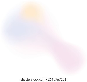 Pastel swirl design element, soft gradient silhouette