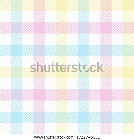 Pastel tablecloth gingham. Seamless vector plaid pattern suitable for fashion, interiors and Easter decor.