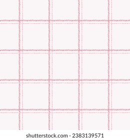 Pastel tablecloth gingham Vector Seamless Pattern. hand drawn doodle checker background. Cottagecore Garden design. Homestead Farmhouse Summer Graphic Background