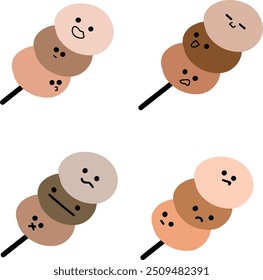 Pastel Takoyaki Street Food Vector | Various Expressions | Cute Line Art | Minimalist Design (4 Vectors)