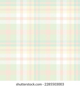 Pastel Tartan Plaid Pattern Design Textile Is Woven in a Simple Twill, Two Over Two Under the Warp, Advancing One Thread at Each Pass.