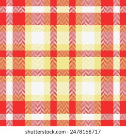 Pastel tartan textile texture, premium seamless plaid check. Website fabric pattern background vector in red and khaki colors.