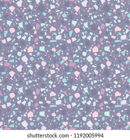 Pastel Terrazzo Seamless Pattern - Abstract Terrazzo design in pastel colors