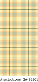 Pastel textile background fabric, gorgeous tartan check pattern. Painting texture seamless vector plaid in amber and pastel colors palette.