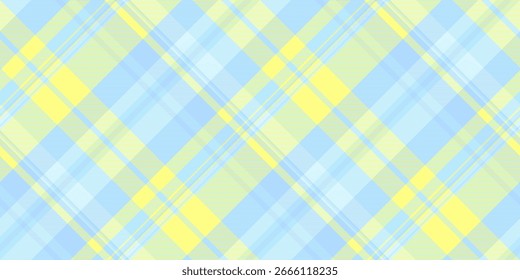 Fundo de tecido de pastel xadrez, tecido de pijamas tartan. O padrão de vetor de empacotamento verifica de forma contínua na paleta de cores claras e amarelas.