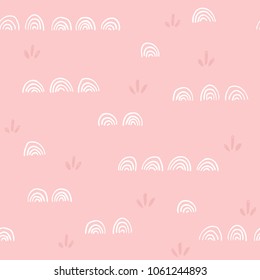 Pastel textured seamless pattern with hand-drawn elements. Childish vector illustration