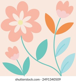 Pastel tone floral patterns, Floral patterns in soft colors