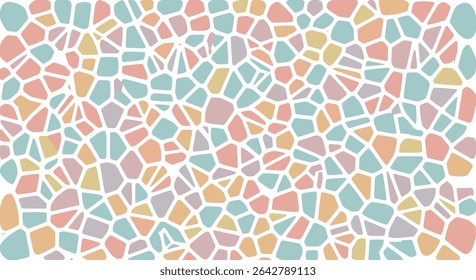 Pastel Tones Mosaic Design for Backgrounds and Wallpapers with Abstract Shape Patterns