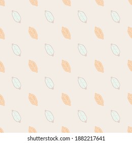 Pastel tones seamless pattern with pale pink lemon fruit silhouettes. Light background. Simple print. Vector illustration for seasonal textile prints, fabric, banners, backdrops and wallpapers.
