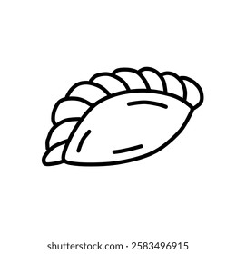 Pastel traditional cake with vector line art. Minimalist simple outline, bakery icon. Hand drawn food illustration