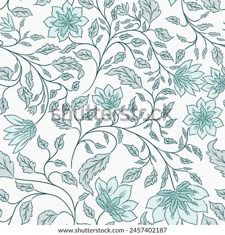 Pastel traditional soft chintz style overall floral pattern vines and leaves clothing and fashion backdrop