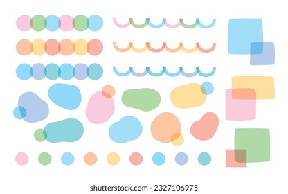 Juego de trajes dibujado a mano para pasteles transluyentes
