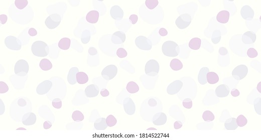 Pastel transparent flower petal dot seamless pattern. Hand drawn purple floral petal on white background. Great for women and girls fashion fabric, textile, wrapping paper, scrapbooking. Surface