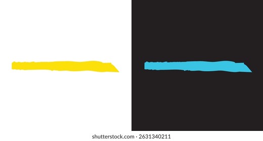 Pastel underline color crayon. Marker or pencil highlighter strokes with rough textured edges.  Horizontal hand drawn chalk. Vector illustration. EPS 10 AI