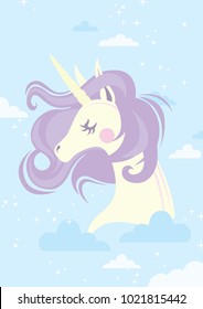 Pastel unicorn poster print 