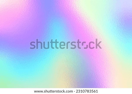 Pastel unicorn rainbow texture foil with glass effect vector background.