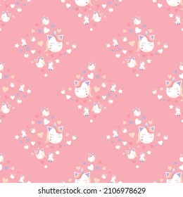 pastel unicorn in square shape seamless background for fabric pattern