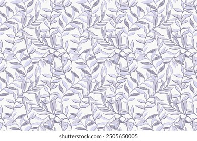 Patrón de selva única en pastel con hojas abstractas artísticas. Impresión botánica creativa sin fisuras sobre un fondo claro. Vector ilustración de dibujo a mano. Diseños para la tela, textiles, moda