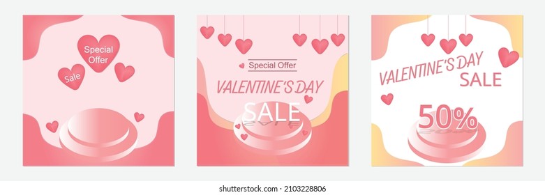 pastel valentine day template banner for sale and special offer for discount offer