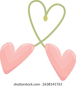 Pastel Valentine's Day Stationery Trinkets Valentine Decoration Graphic Elements and Vector Illustration