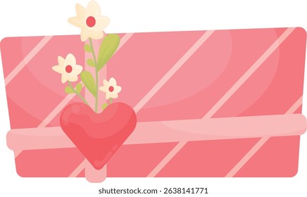 Pastel Valentine's Day Stationery Trinkets Valentine Decoration Graphic Elements and Vector Illustration