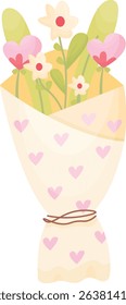 Pastel Valentine's Day Stationery Trinkets Valentine Decoration Graphic Elements and Vector Illustration