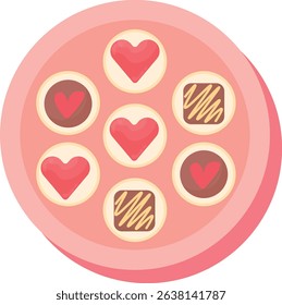 Pastel Valentine's Day Stationery Trinkets Valentine Decoration Graphic Elements and Vector Illustration