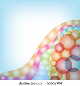 Pastel vector background with colorful circles and stripes