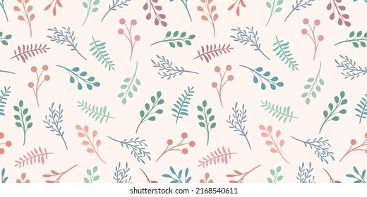 Pastel vector background with leaves