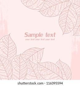 pastel vector background of skeletal leaves for your design