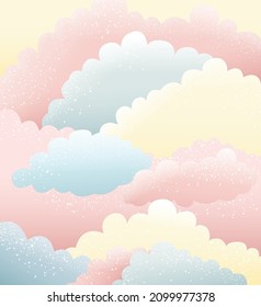 Pastel vector clouds and sky background