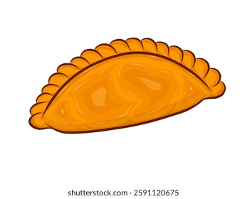 pastel vector design of traditional Indonesian food. ramadan food vector design. fried pastel or jalangkote typical Indonesian food from Makassar. Jalangkote clip art design 